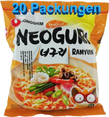 Produktbild von Instant Nudeln Neoguri Meeresfrüchte & Mild 20er Pack (20 x 120g) Instantgericht