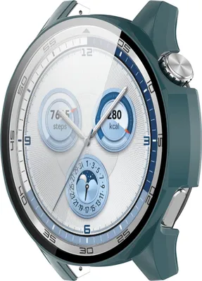 Immagine prodotto di Per Huawei Watch GT 5 46mm Custodia PC orologio in plastica + vetro duro protettivo verde