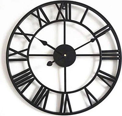 Image de Unyqoos® Horloge murale 40 cm – Métal, mouvement quartz silencieux sans tic-tac, chiffres romains, fonctionne sur pile (1 pile AA, non incluse), idéale pour le salon, la cuisine et le bureau