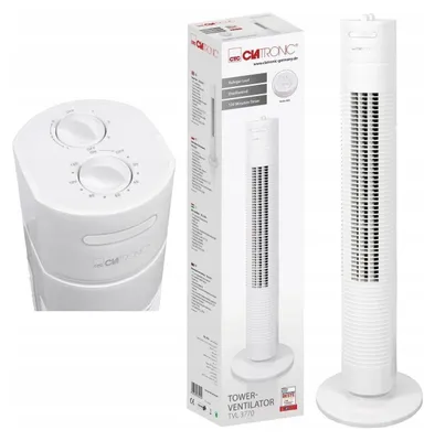 Produktbild von Clatronic Ventilator mit Schwenkfunktion | Standventilator m. Timer | Turmventilator 3 Stufen | Fan | Ventilator sehr leise 78cm | TVL 3770 weiß