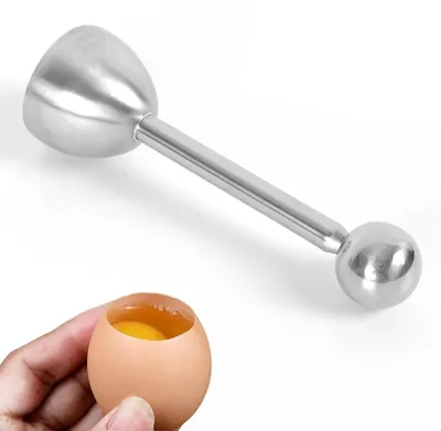 Produktbild von Eierköpfer - Edelstahl Eierschalenöffner - Zum präzisen Öffnen von Frühstückseiern - Silberfarben