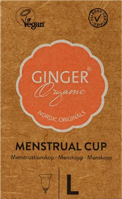 Obrázok produktu pre Ginger Organický menštruačný kalíšok veľkosti L - Ekologická menštruačná starostlivosť pre ženy
