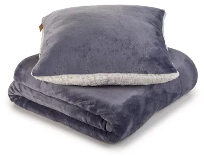 Immagine prodotto di Set composto da cuscino decorativo e coperta Svilanit Hug – blu