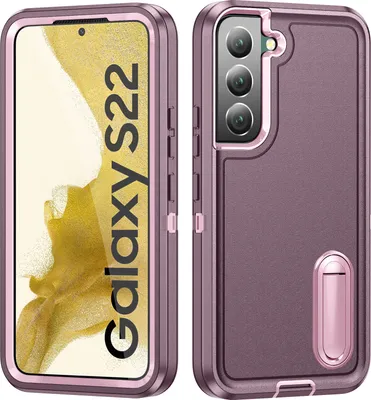 Produktbild von Hülle für Samsung Galaxy S22 5G Hybrid Dreilagige Robust Stoßfest Schwerlast Schutzhülle mit Ständer Lila