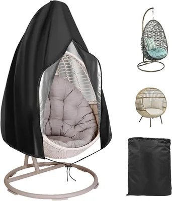 Imagen del producto de Funda protectora para sillón colgante, fabricada en tejido Oxford 210D, de 190x115 cm, impermeable y resistente al viento, con protección UV