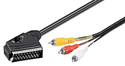 Immagine prodotto di Goobay 50364 cavo e adattatore video 2 m SCART (21-pin) 3 x RCA Nero