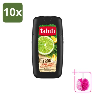 Productafbeelding van 10 x Tahiti Douchegel Citroen & Kokosolie - Hydraterend - 250 ml - Voordeelverpakking - 10 stuks