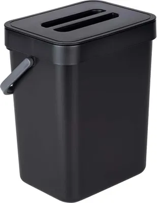 Produktbild von Wenko Tragbarer Tür-Abfalleimer 5l – schwarz – 21 x 17,5 x 24,5 cm