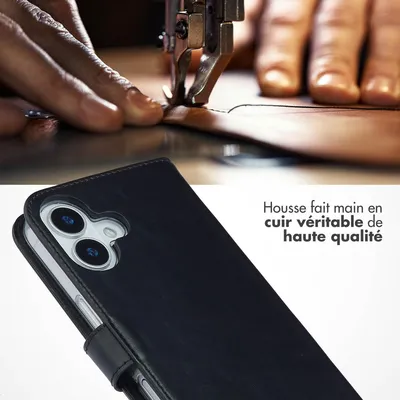 Image de Selencia Bibliothèque en cuir véritable pour l'Apple iPhone 17 - Noir