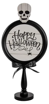 Produktbild von Happy Halloween Tischdekoration mit Totenkopf 36 cm