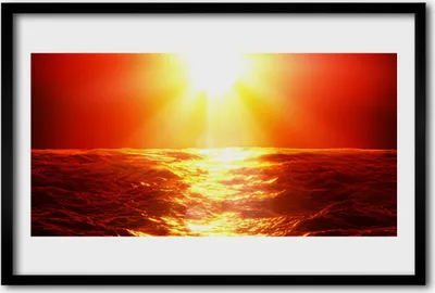 Produktbild von Bild 60x40 MDF-Rahmen Wandkunst Sunset Sea Wave