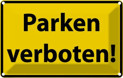 Obrázok produktu pre vianmo Plechový nápis 20x30 cm Parken Verboten gelb