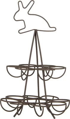 Produktbild von Clayre & Eef Eierhalter Ø 17x28 cm Braun Metall Kaninchen