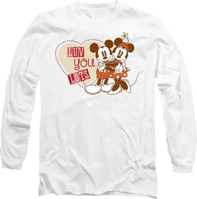 Obrázek produktu pro Mickey Mouse - Tričko "Luv You Lots" pro muže/dámy Uni - Valentýn TV14789 (XXL) (Bílá)