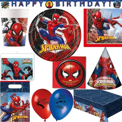 Produktbild von Partyset Spiderman Geburtstagsdeko Kindergeburtstag Party Deko Set Geburtstag