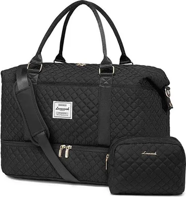 Produktbild von Famanu Reisetasche Damen mit Schuhfach und Nassfach - Schwarz