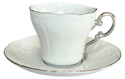 Obrázok produktu pre Ela, šálka a podšálka, 0,15 l, porcelán, platina, Leander