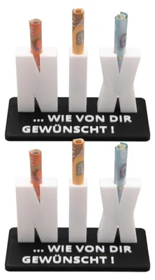 Produktbild von 2x Geldgeschenk NIX Nichts Geschenk Geburtstag Geschenkidee Geldscheingeschenk