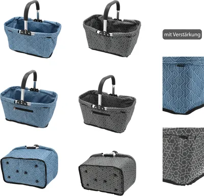 Produktbild von Faltbarer Einkaufskorb aus Polyester und Aluminium, 43x22x27 cm, in verschiedenen Designs