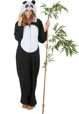 Produktbild von Panda-Damenkostüm Tierkostüm schwarz-weiss - Einheitsgröße