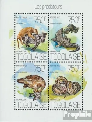 Produktbild von Briefmarken Togo 2013 Mi 5416-5419 Kleinbogen (kompl. Ausgabe) postfrisch Raubtiere