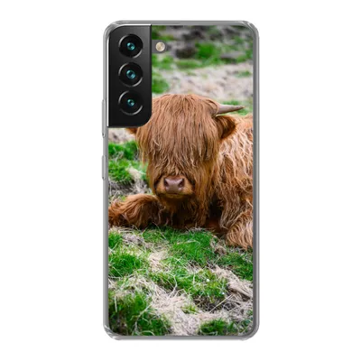 Produktbild von MuchoWow® Handyhülle Schutzhülle Hülle für Samsung Galaxy S22 Schottischer Highlander - Heu - Gras Silikon Softcase Handy Hülle - Mobiltelefonhülle