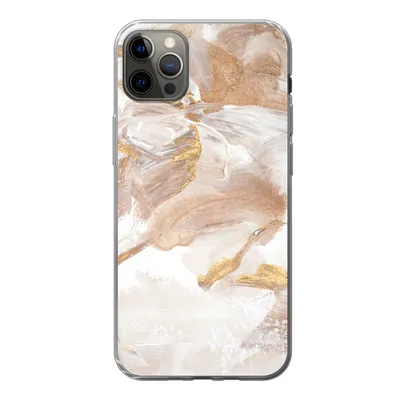 Produktbild von MuchoWow® Handyhülle Schutzhülle Hülle für iPhone 13 Pro Max Wasserfarbe - Gold - Braun Silikon Softcase Handy Hülle - Mobiltelefon