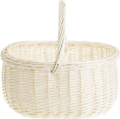 Produktbild von Einkaufskorb aus Weide Weidenkorb Creme 42x34 H23/36 cm