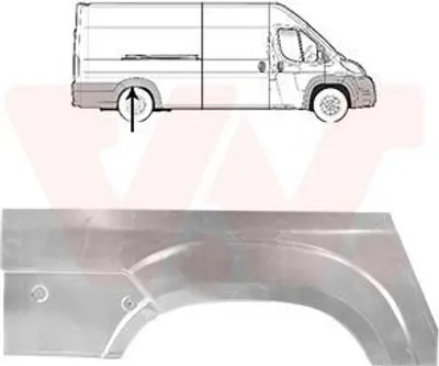 Produktbild von VAN WEZEL Seitenwand Reparaturblech für FIAT Ducato Kastenwagen (250, 290) Ducato Bus (250, 290) für CITROËN JUMPER Kasten passend für PEUGEOT