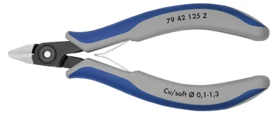 Image de KNIPEX 79 42 125 Z Pince coupante latérale électronique de précision avec gaines multi-composants brunies 125 mm