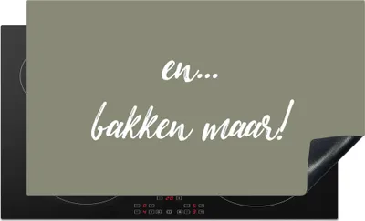 Produktbild von KitchenYeah© Herdabdeckplatte Zitate - Backen - Und... Backen Sie! - Sprichwörter , 90x52cm, Küche Deko, Glaskeramikkochfeld Herdabdeckung, Abdeckplatte fùr Kochfeld