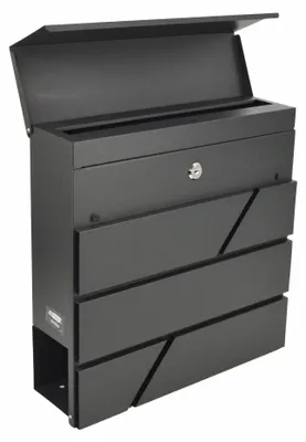 Immagine prodotto di Cassetta delle lettere con scomparto per i giornali, antracite, 370x370x105 mm