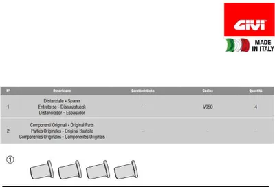 Image de GIVI PL7705CAMKIT kit de montage du cadre latéral