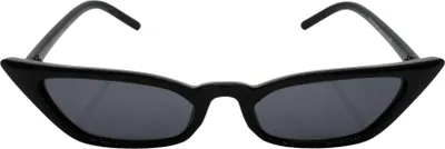 Produktbild von Damen Cateye Sonnenbrille Schwarz extrem schmale UV400 Brille moderne Festivalbrille Getönt mit Brillenbeutel Luxxada ® Eyewear