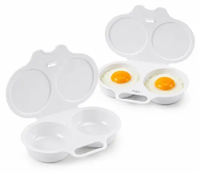 Produktbild von Eierkocher für Mikrowelle 2 Stück, praktischer Mikrowellen Eierkocher für gekochte Eier und Omelett, platzsparender Küchenhelfer für schnelles Frühstück Zuhause
