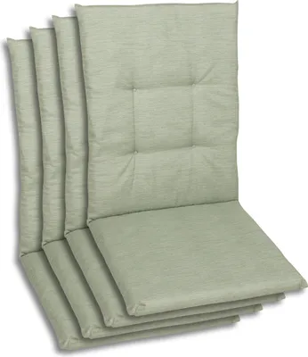 Produktbild von GO-DE Textil, Sesselauflage Mittellehner, 4er Set, Farbe: hellgrün, Maße ca.: 108 cm x 48 cm x 5 cm, Rückenhöhe: 60