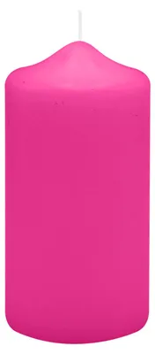 Produktbild von Spitzkopf Stumpen Kerzen Fuchisa Pink 12 x Ø 6 cm, 12 Stück