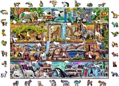 Immagine prodotto di WOODEN CITY Puzzle in legno Il fantastico regno degli animali 2 in 1, 1010 pezzi ECO