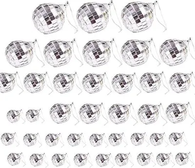 Produktbild von Famanu Discokugeln 40 Stück - 4 Größen, Spiegelkugeln für Party und Dekoration