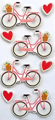 Produktbild von RÖSSLER Sticker Fahrrad mit Herzen