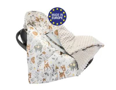 Obrázok produktu pre Bomimi Zavinovačka do autosedačky minky lesné zvieratká, béžová