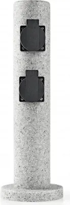 Immagine prodotto di Distributore di prese di corrente a colonna per esterno 40,5 cm di altezza in pietra IP44 per esterno giardino terrazzo