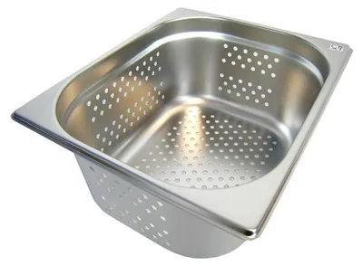 Produktbild von AcMax GN 1/2 Gastronormbehälter GN-Behälter Edelstahl 9,5 Liter Tiefe 150mm GELOCHT