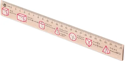 Produktbild von Metrie, Didakt-M07 Holzlineal, bedrucktes Körpervolumen, 25 cm