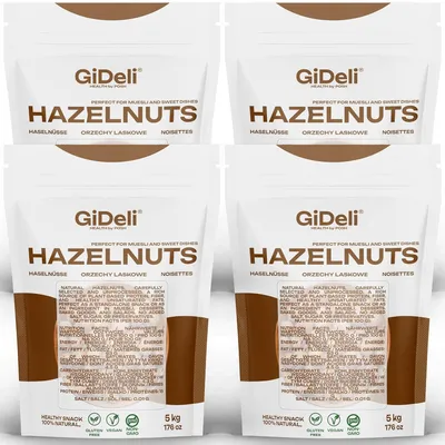 Produktbild von Haselnüsse 20kg Geschält Ungesalzen Ganze Naturbelassen Rohkost Backzutat GiDeli