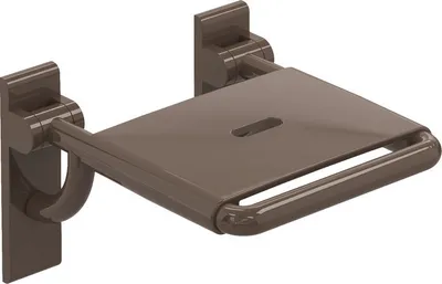 Produktbild von HEWI Klappsitz, Polyamid, hochglänzend, Breite 378 mm, Tiefe 408 mm, Sitzfläche 345 mm breit, in HEWI Farbe 84 (Umbra)