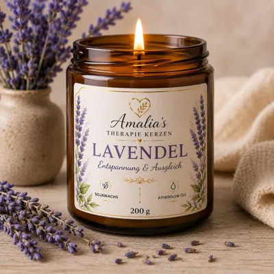 Produktbild von Amalia,s Therapie Duft Kerzen 200 g Lavendel
