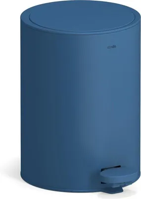 Immagine prodotto di Contenitore per rifiuti da 3 litri in acciaio inossidabile blu con coperchio a chiusura ammortizzata e contenitore interno a chiusura silenziosa