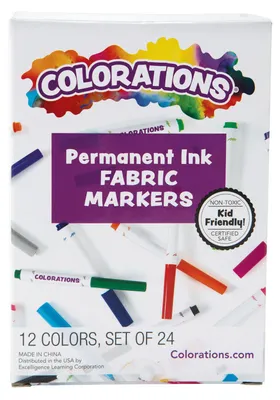 Zdjęcie produktu dla Zestaw pisaków do tkanin Colorations – trwałe markery do tkanin, 12 kolorów