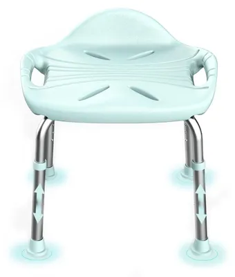 Immagine prodotto di Sgabello per doccia Anziani Alluminio - Altezza regolabile - Antiscivolo - 150 kg
